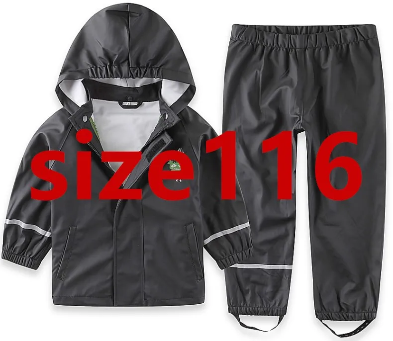 Детский комплект для мальчиков и девочек, водонепроницаемые ветрозащитные дышащие уличные куртки и ремни, ветрозащитные водонепроницаемые брюки, брюки - Цвет: Photo Color22