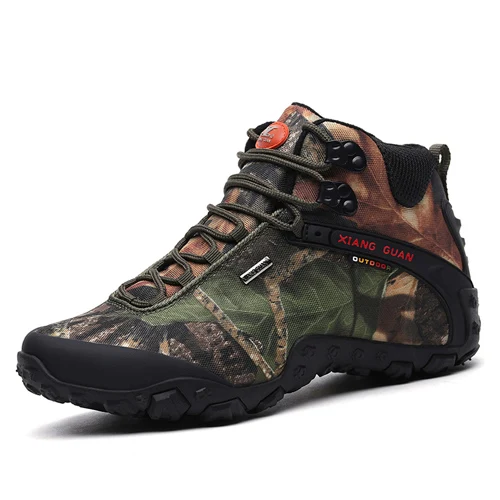 XIANGGUAN/Мужская походная обувь; тактические ботинки для кемпинга; мужские зимние ботинки; мужские камуфляжные водонепроницаемые ботинки для альпинизма; Мужские ботинки в байкерском стиле - Цвет: Forest camouflage