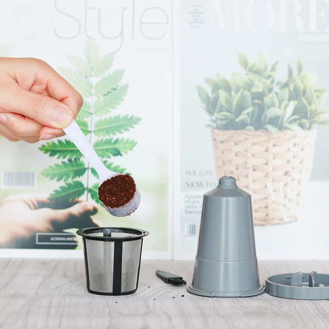 Cheap 2 Set Reusable Coffee Filter Capsule Cup Stainless steel Coffee Maker Dripper For Keurig 1.0 My k-cup Replacement Kitchen Tool 