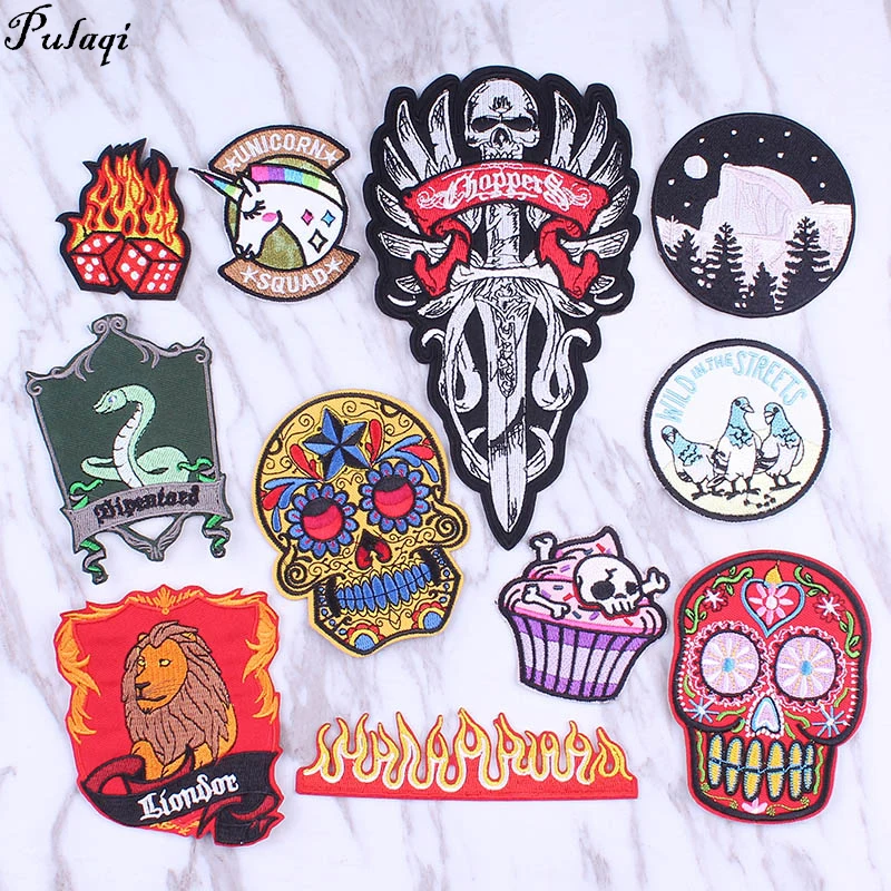 

Pulaqi Vнkingar Sticker Harry Potter Badge Patches For Jeans Patch Sew On-Iron On Patches Fabric Stickers Skull Patches H