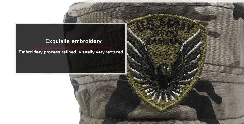Армейская камуфляжная Мужская кепка с плоским верхом, s Кепка, регулируемая хлопковая Кепка с вышивкой в виде звезд, бейсбольная кепка, Повседневная Военная Кепка для мужчин