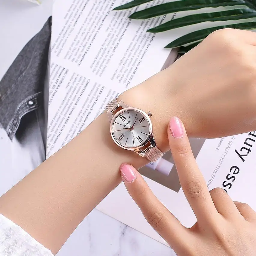 Популярные женские часы из нержавеющей стали, модные часы-браслет, брендовые кварцевые наручные часы, подарок, Классические роскошные часы, женские наручные часы# A