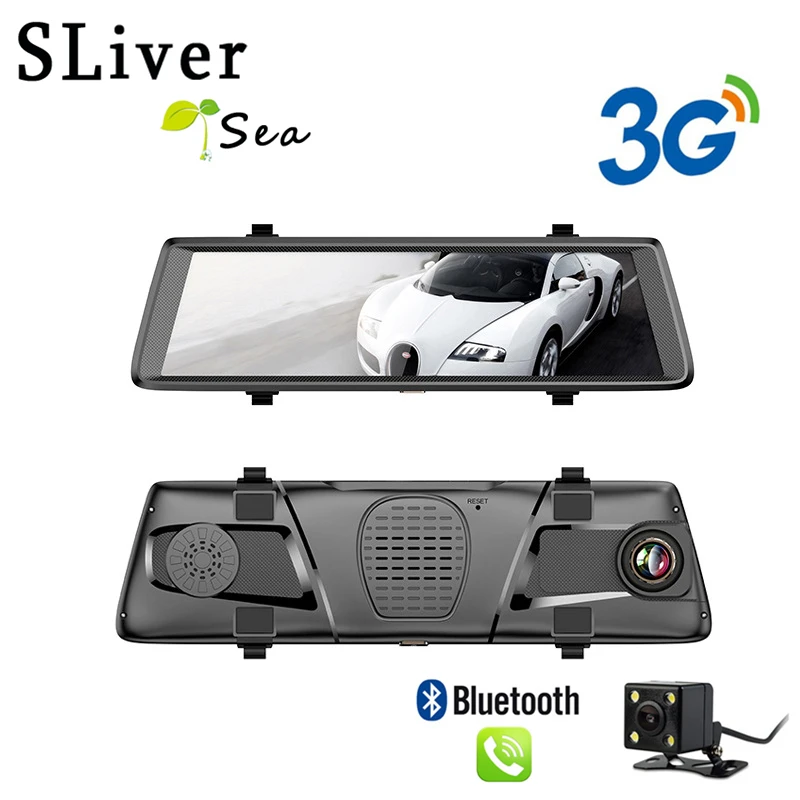 

SLIVERYSEA Streaming Car Driving Recorder 3G Wifi 10 inch full Screen Smart Rear View Mirror Android Navigation Dvr cam #B1271