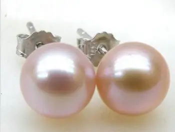 

free shipping luxury Noble jewelry Genuine 10-11mm AAA+++ perfect round lavender south sea pearl earring