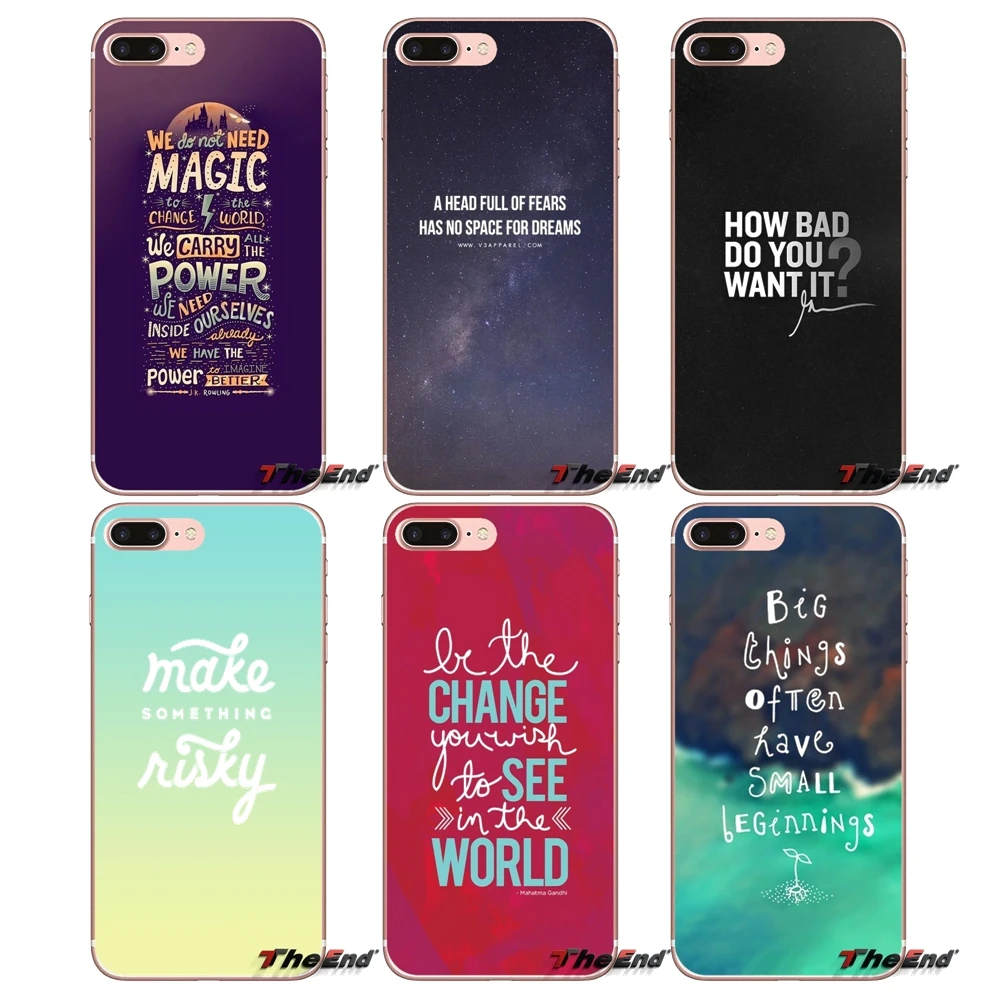 Превосходные коллекции мотивационных чехлов для iPhone X 4 4S 5 5S 5C SE 6 6S 7 8 Plus Samsung Galaxy J1