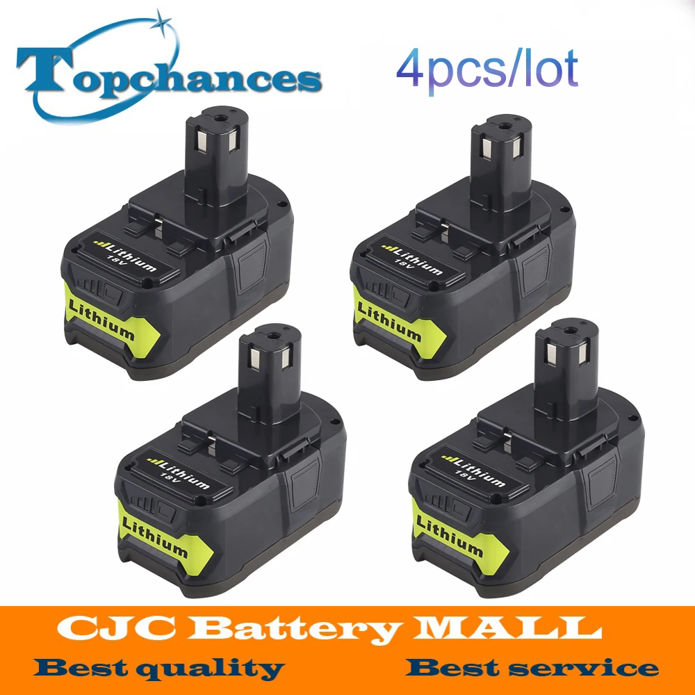 

4PCS 18V 4000mAh Hot P108 RB18L40 High Capacity Rechargeable Battery Pack Power Tool Battery for Ryobi for ONE+