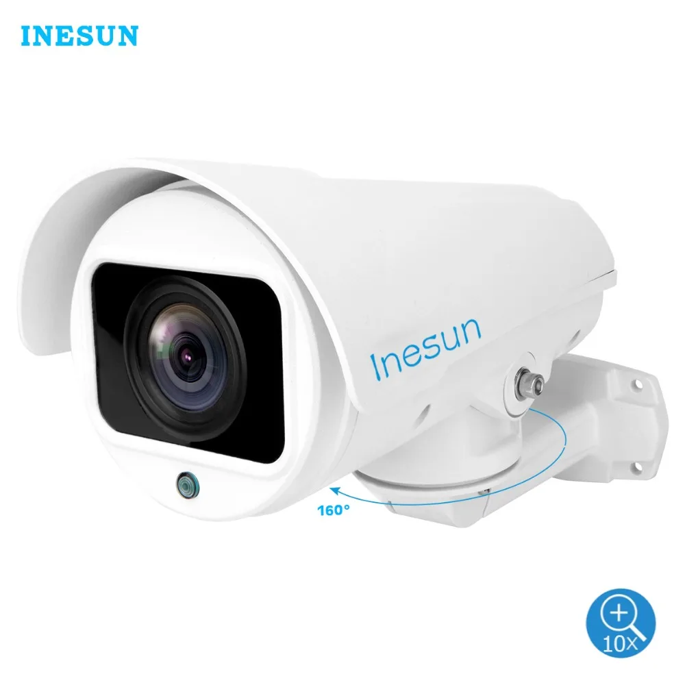 Inesun Открытый HD 1080 P 2MP PTZ IP Security Камера 4X/10X зумом автофокусом Поддержка H.265 ONVIF 2,4 IR Ночное видение Водонепроницаемый