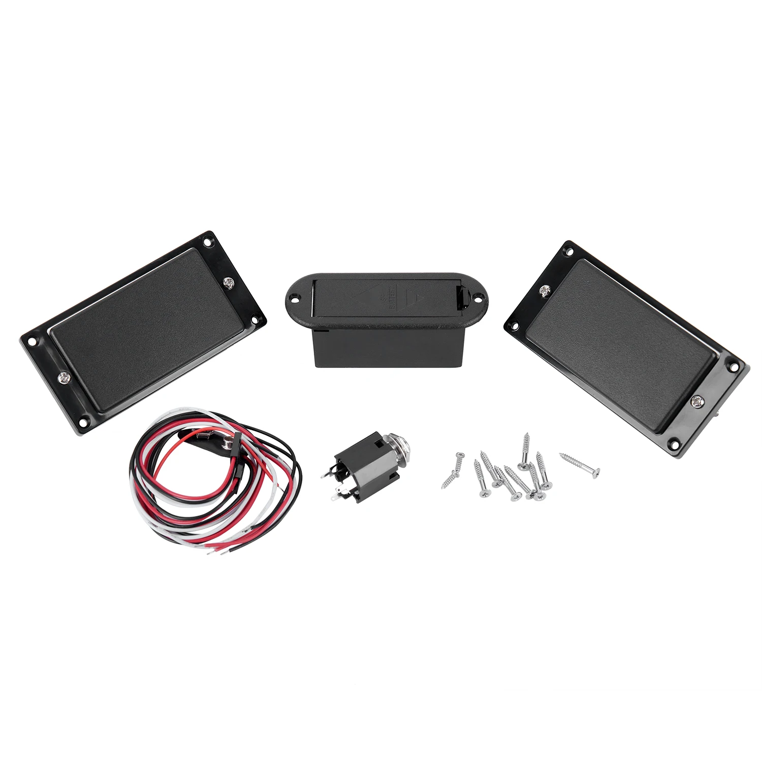 

HLBY A Set of 2 Pcs No Holes Closed Cover Active Humbucker Pickup for Electric Guitar With Battery Box
