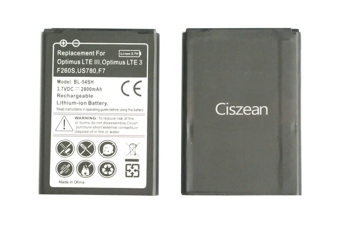 Ciszean 2800mAh BL 54SH BL54SH сменный аккумулятор + универсальное зарядное устройство для LG