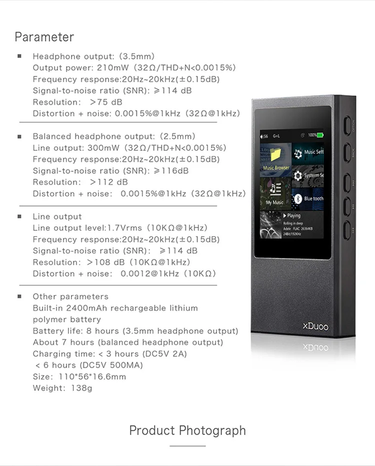 XDuoo X20 высококачественный музыкальный DSD HIFI Mp3 плеер с поддержкой Apt-X Aptx Bluetooth 4,1 xDuoo X3 X10 NANO D3 XDuoo X3II