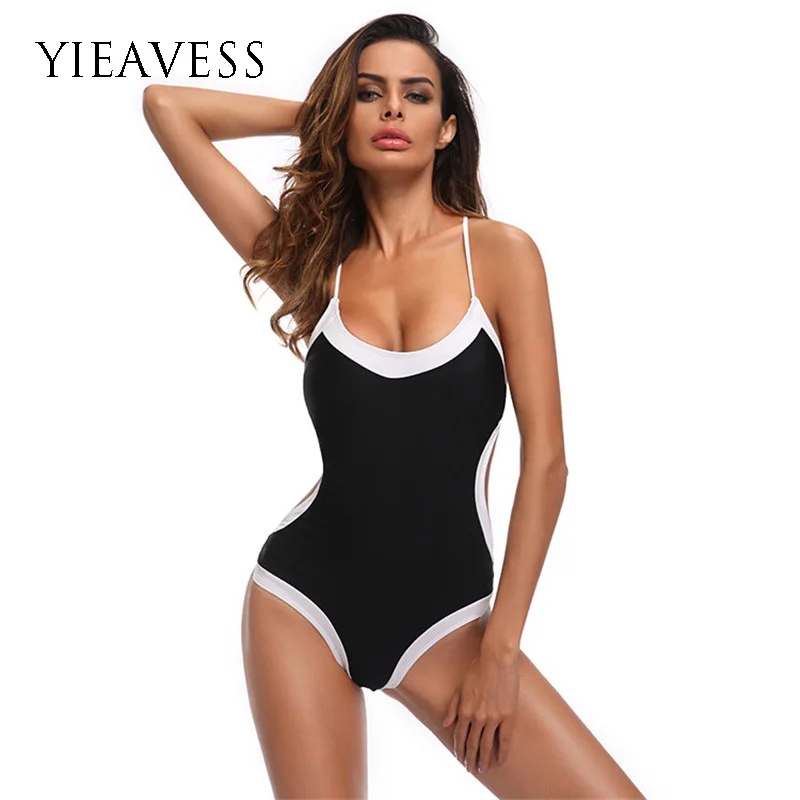 

YIEAVESS One piece Swimsuit Swimwear Swimming Suit For Women 2018 Bathing Suit Vintage Beach Push Up Bandage Swim Suit