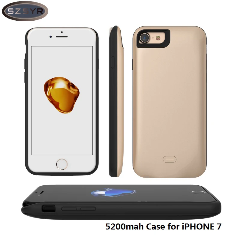 

Charger Case for iPhone7/for iPhone8 Silicon Power Bank 5200mah Portable Slim Battery Backup External Battery Cases Freeshipping