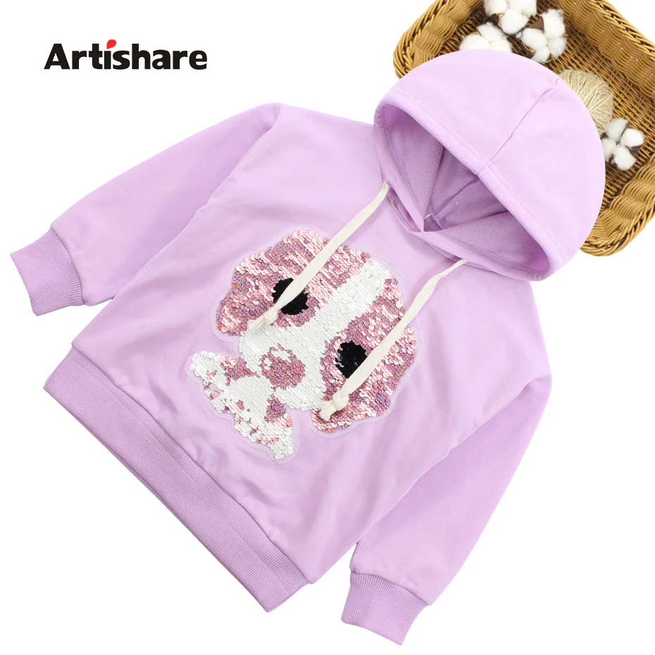

Girls Jacket 2018 Autumn Jacket For Girls Changeable Sequins Dog Boys Kids Outerwear Coat For Girl Toddler Children Clothes