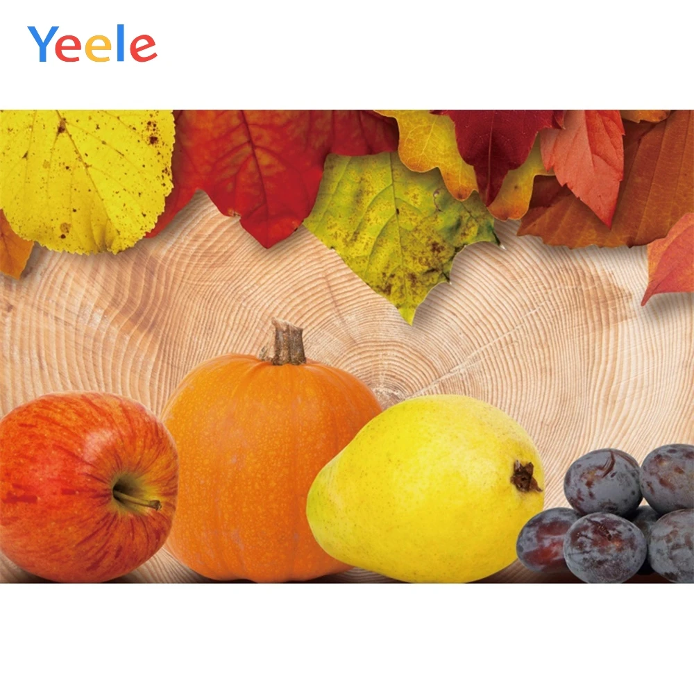 

Yeele Wood Photography Backdrops Thanksgiving Fruits Harvest Family Party Personalized Photographic Backgrounds For Photo Studio