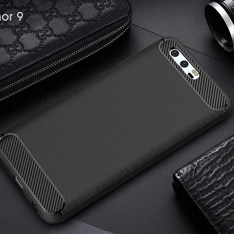 Luxury Carbon Fiber Shockproof Cases For Huawei honor 9 Case Slim Ultra thin Brushed Soft TPU Honor Lite Cover |