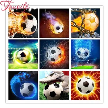 

TOUOILP Diamond Mosaic Full Drill Landscape Football Field Diamond Painting Cross Stitch Soccer Birthday Party Decorations Kids