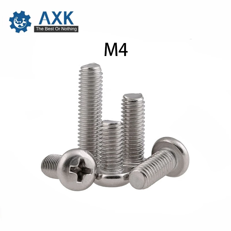

GB818 M4 304 Stainless Steel Phillips Cross recessed pan head Screw M4*(4/5/6/8/10/12/14/16/18/20/25/30/35/40/45/50/55/60/65/70)