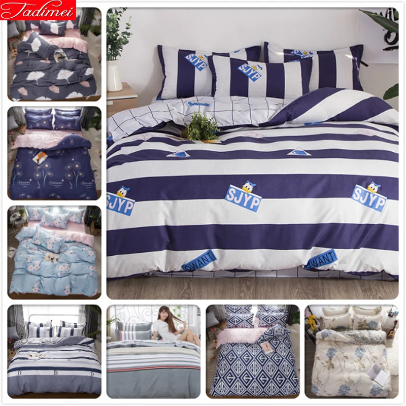 Blue White Duvet Cover Bedding Set Adult Couple Big Double Size