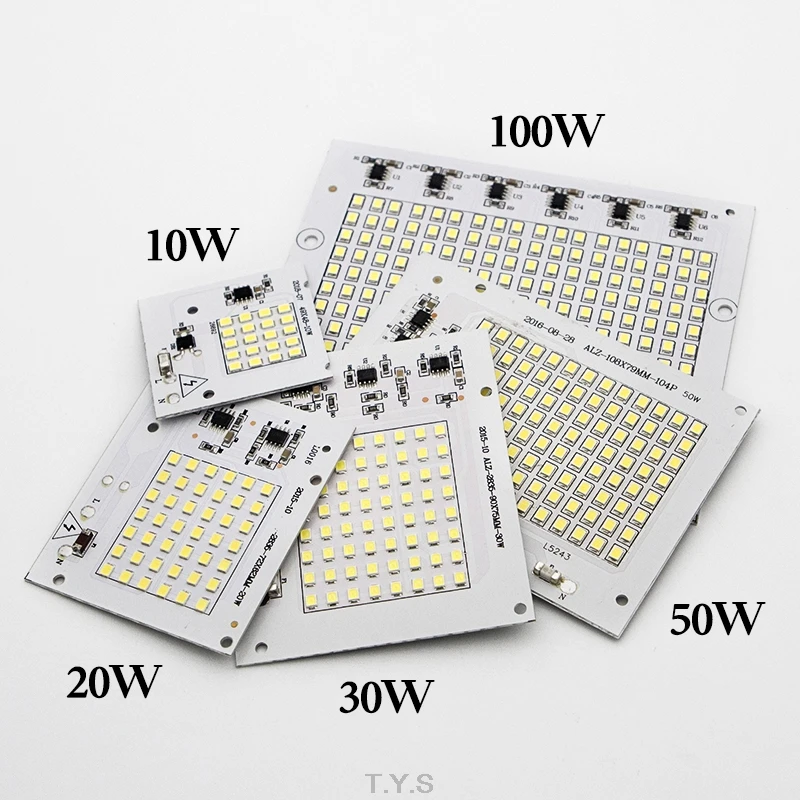 Высокомощный умный Ic светодиодный чип AC 220 240 В Smd2835 бисер 10 Вт 20 30 50 100 светодиод