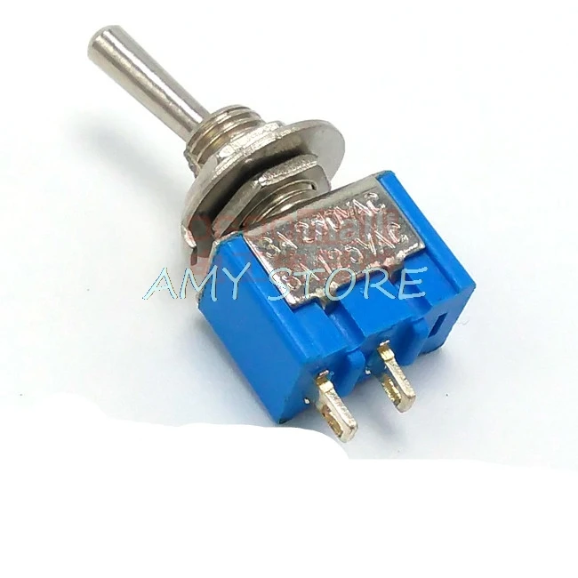 

10Pcs MTS-101 2 Pin SPST Switch ON-OFF 2 Position 6A 250VAC 6mm Blue Mini Toggle Switches