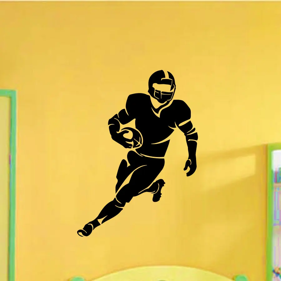 Rugby Player Running Pattern Special Wall Decals Home Livingroom Cool