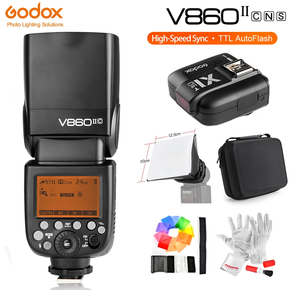 Godox Ving V860II V860II-C/N/S E-TTL HSS 1/8000 Speedlite Flash X1T-C X1T-N X1T-S Transmission for Canon Nikon Sony DSLR Camera