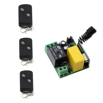 

New AC220V 1CH RF Wireless Remote Control Light Switch System 2Buttons Transmitter & Mini Size Receiver with Black Case Hot Sale