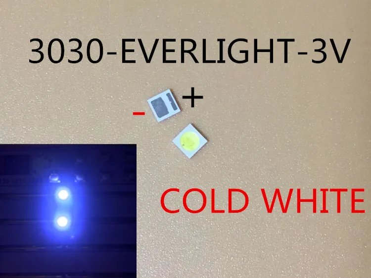 3000 шт. EVERLIGHT светодиодный 3030 лампа бисер 1 Вт ЖК-Телевизор подсветка лампы 3 в холодный белый с зенером