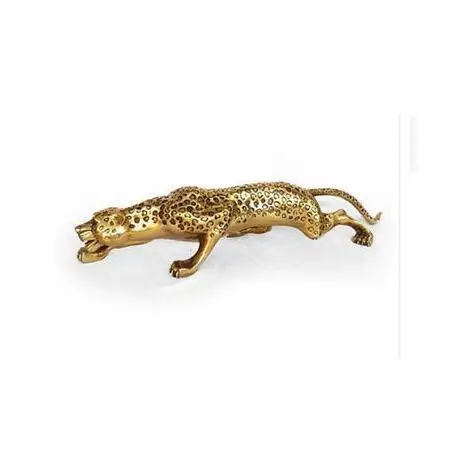 YM 305 13&quot BRASS Collect Leopard Panther Cheetah Run Statue copper statue decoration | Дом и сад