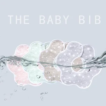 

Lovely Flower Style Baby Bibs Rotating Double Snap Fashion Pattern Heart Star Bibs Girls Boys Random Styles
