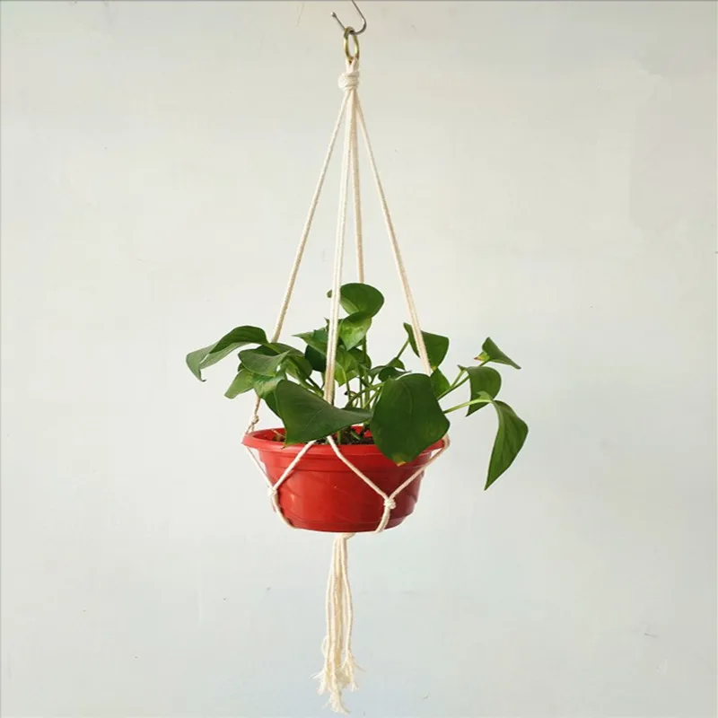 Hemp Pot Hanging Rope Macrame Plant Holder Hanger Home Garden Decoration Flower Display Indoor Outdoor | Дом и сад