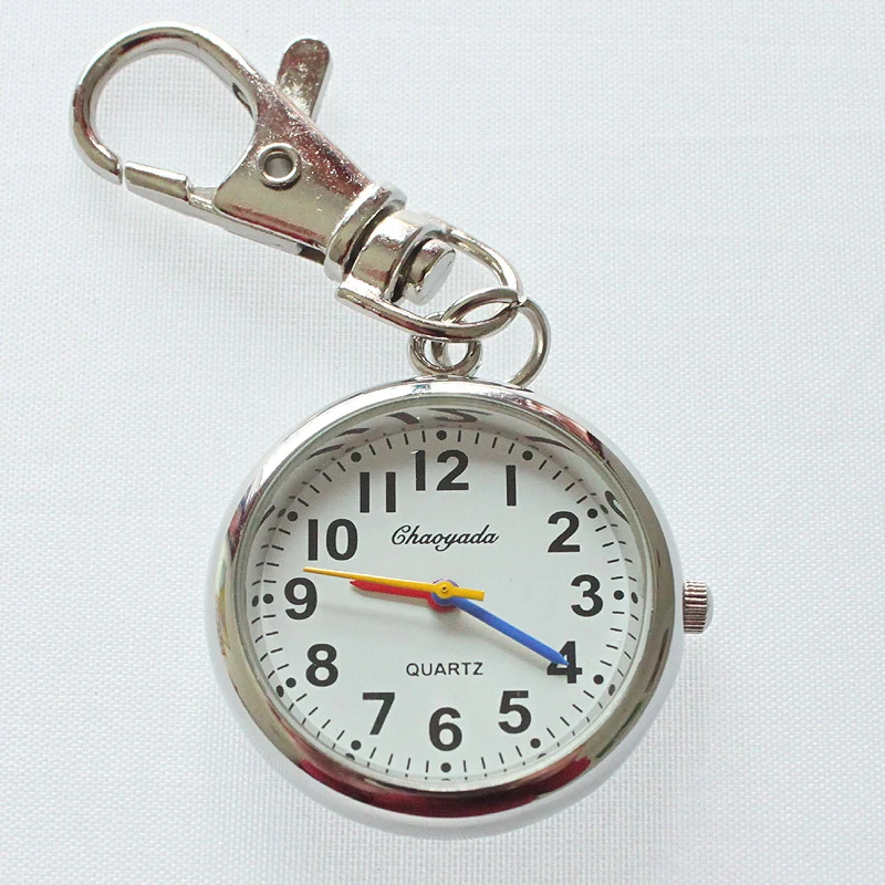 

Chaoyada Fashion Casual Stainless Steel Silver Nurse Doctor Brooch Watch Fob Pocket Pin Analog Pendant Key Ring Watches