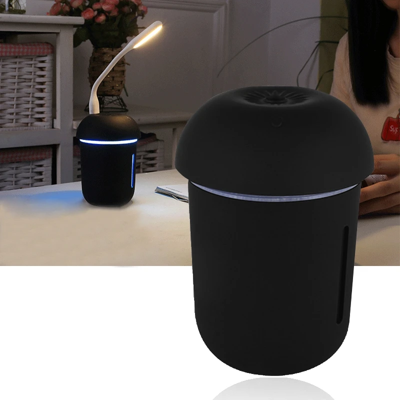 

High Quality 200ML triple mushroom lamp humidifier multi-function office air mini USB humidifier with LED night light and USB