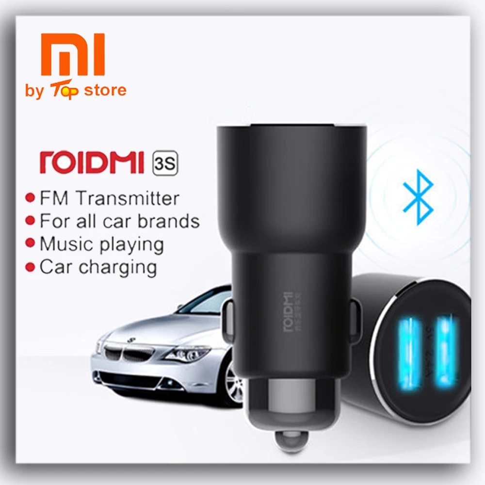 Xiaomi Xiomi ROIDMI 3S Bluetooth Car Charger Music MP3 Player Mobilphone FM Converter Connecter Adapter with Smart APP Control bluetooth-music-player : image Xiaomi Xiomi ROIDMI 3S Bluetooth Car Charger Music MP3 Player Mobilphone FM Converter Connecter Adapter with Smart APP Control bluetooth-music-player