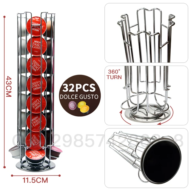 Cheap Stainless Steel Revolving Rotating 32 Capsules Coffee Pod Holder Tower Stand Rack For Dolce Gusto HD1002 Ship From Russian Cheap Stainless Steel Revolving Rotating 32 Capsules Coffee Pod Holder Tower Stand Rack For Dolce Gusto HD1002 Ship From Russian