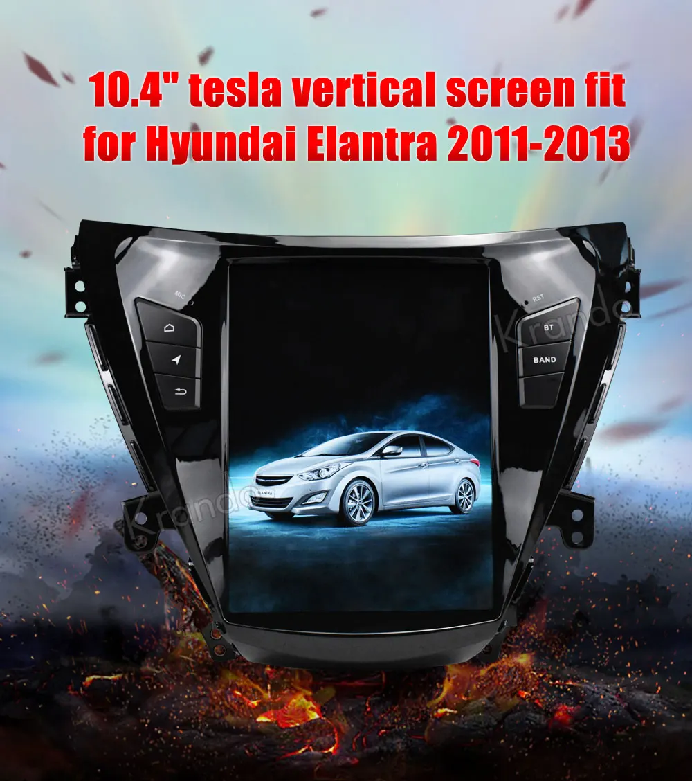 Krando Android 8,1 10," Tesla вертикальный аудио плеер для hyundai Elantra 2011-2013 gps навигация Мультимедиа воспроизведение BT KD-HE352