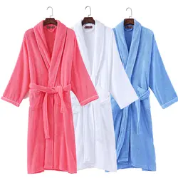 Новый Халаты для мужчин кимоно любителей теплая Пара пижамы халат женщин леди 100% хлопок ночное Мужской мягкий зима