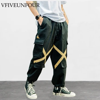 

VFIVEUNFOUR Vintage 2019 New Arrivals Big Pocket Man Trousers Casual Cargo Pants Plus Size Trousers Multi Pocket Sweatpants