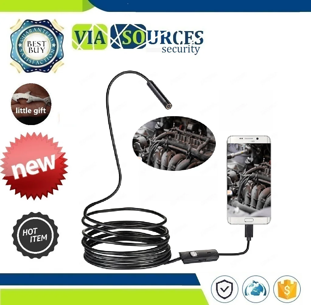 

1m/2m/5m/10m Cable Waterproof Led Car Inspection Camera Snake Tube Endoskop Endoscope 8mm Lens USB Android Endoscope Camera