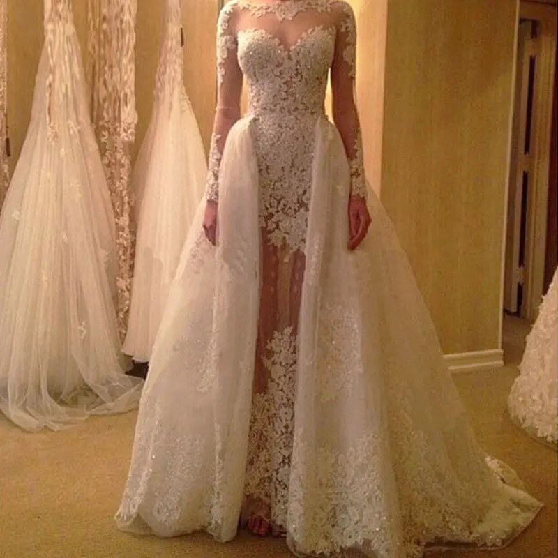 Elegant-Scoop-Neck-Lace-Detachable-Wedding-Dresses-With-Long-Sleeve-Bridal-Gown