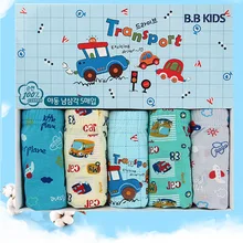 5 шт./лот, детское нижнее белье из мягкого органического хлопка в транспортном стиле для мальчиков детские трусы-боксеры для мальчиков Нижнее белье для подростков От 2 до 14 лет