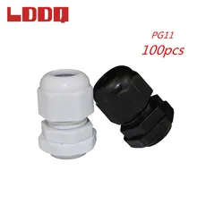 LDDQ 100 шт. нейлоновый пластиковый водонепроницаемый кабельный ввод PG11 для 5-10 мм кабеля черный и белый дополнительный Кабельный соединитель соединения продвижение