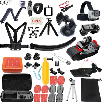 

QQT for GoPro Hero 7 6 5 4 Accessories Set gopro 7 Session SJCAM Millet Sports Camera gopro Mounting Accessories