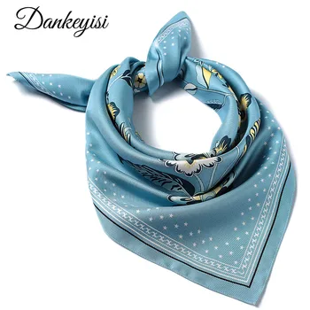 

DANKEYISI Print Pure Silk Scarf Women Female Bandana Square Silk Scarf Women Scarves Soft Shawl Ladies Beauty Wraps Echarpe