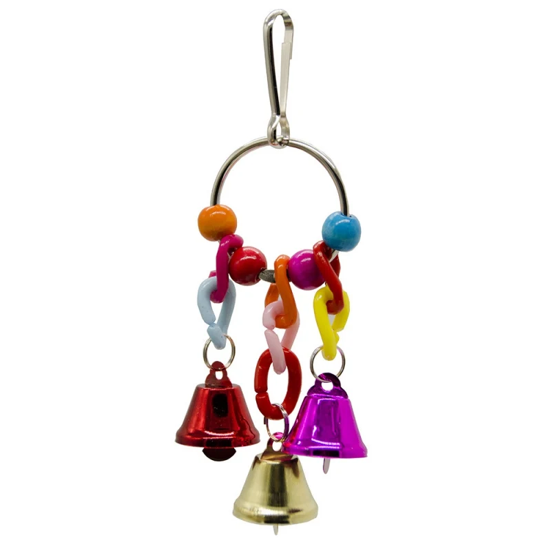 

Pet Bird Bells String Toy Cage Hanging Decor Birds Cage Pendant Chew Toy with Colorful Bell Bunch Parrots Hand Claws Feet Catch