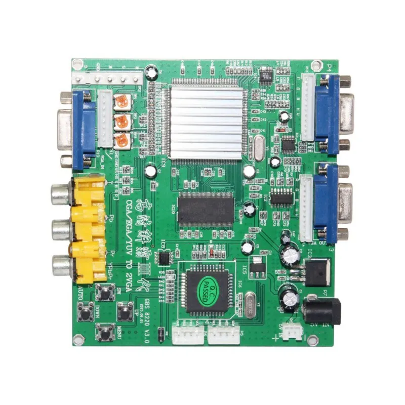 GBS8220 RGBS в VGA конвертер доска двойной Выход низкая Разрешение сигнальное устройство(двойной Выход) VGA HD видео конвертер с кабелем