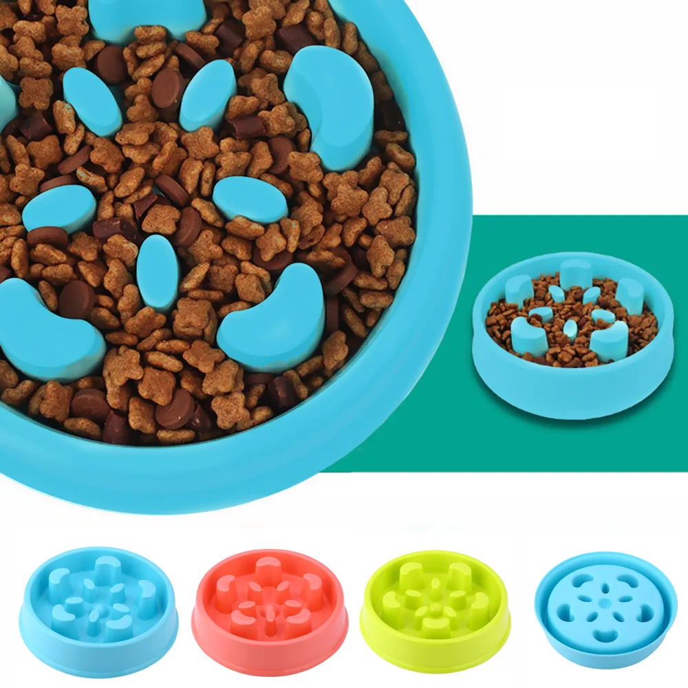 

New Pet Dog Slow Feeder Anti Choke Anti-Gulping Dog Bowl Puppy Feeding Feed Food Bowl Flower Shape Healthy Food Dish