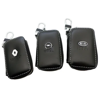 

Genuine Leather Keychain Men Women Key Holder Organizer Pouch Cow Split Car Key Bag Wallet Housekeeper Key Case Mini Card Bag