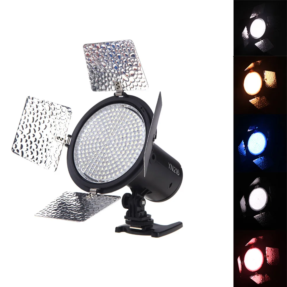 

YONGNUO YN216 3200K-5500K LED Video Light with 4 Color Plates for Canon Nikon DSLR Camera Video Light Photographic Lighting