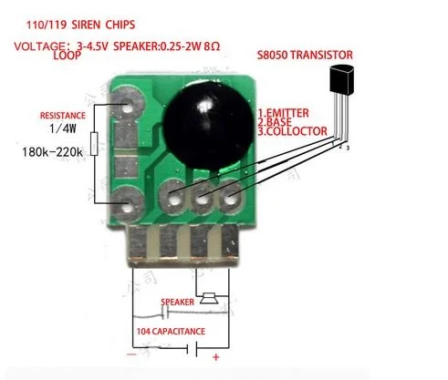 Monday Kids 10pcs Siren Music Integration Module 3V Alarm Voice Sound ...